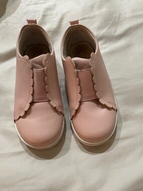 L’Amour Girls' Pink Scalloped Slip-On Kids Shoes